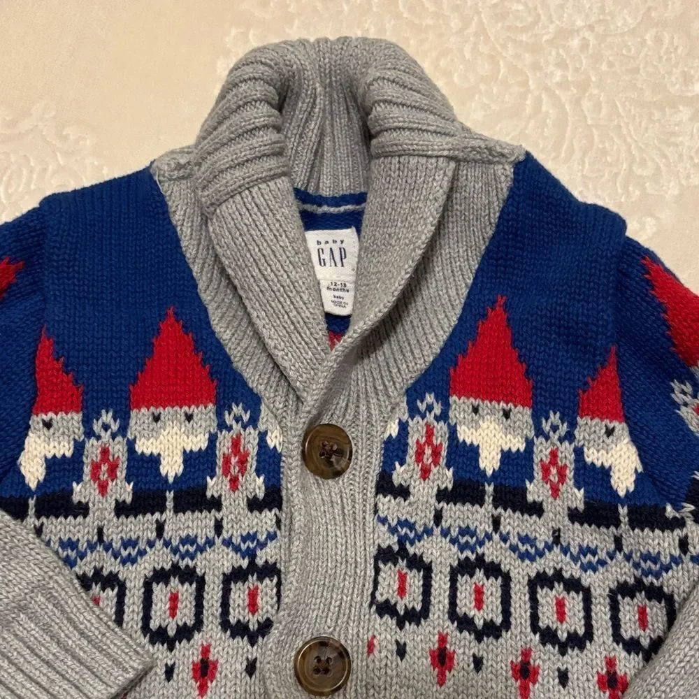 BABY GAP CARDIGAN WITH GNOMES